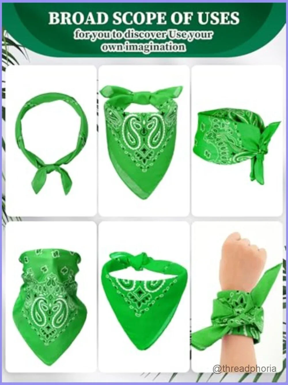 48 Paisley Bandana Set - Soft Polyester Square Scarves for Costumes Parades